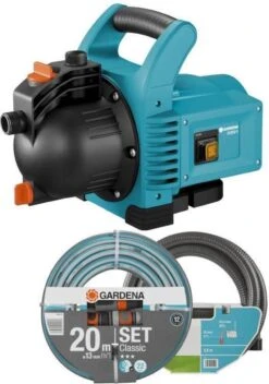 GARDENA - Classic Besproeiingspomp 3000/4 Compleet - Waterpomp - Incl. 3.5 M Aanzuigslang En 20 M Slang -Gardena Tuin Aanbiedingen Winkel 843x1200